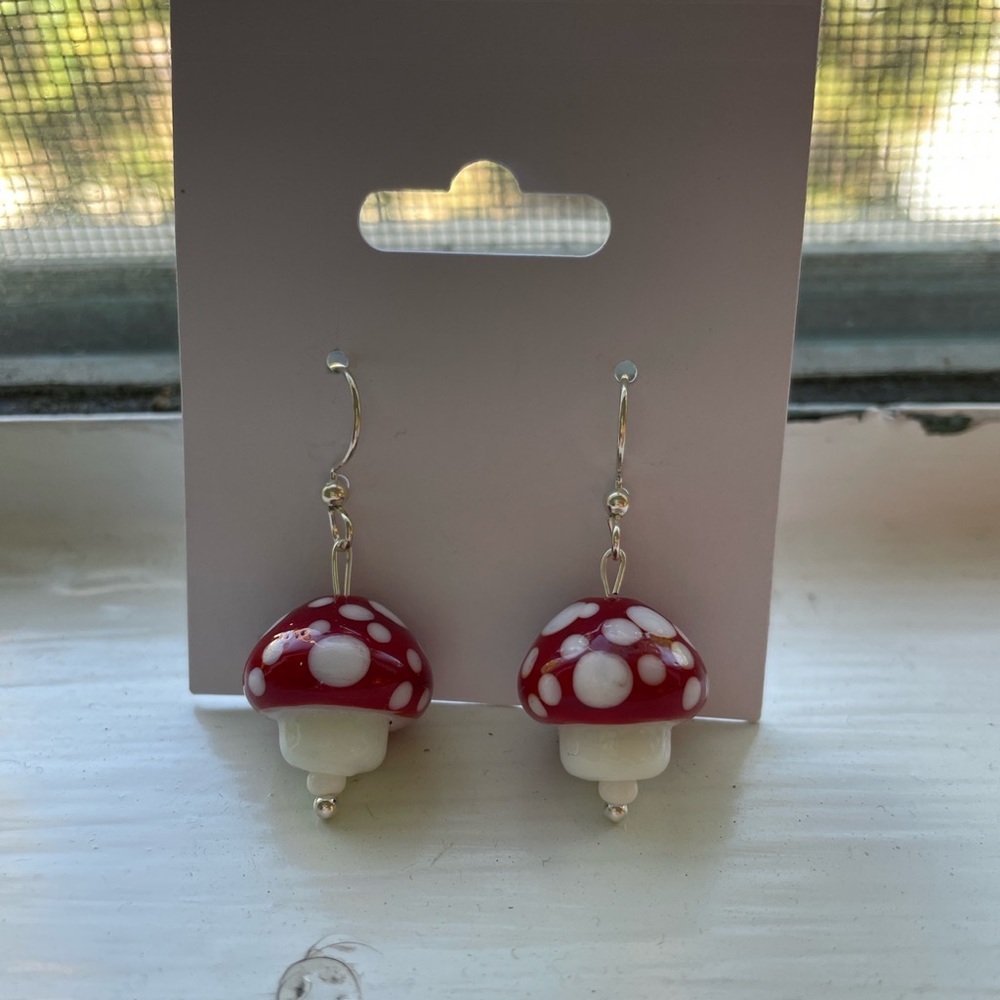 Handmade mushroom earrings